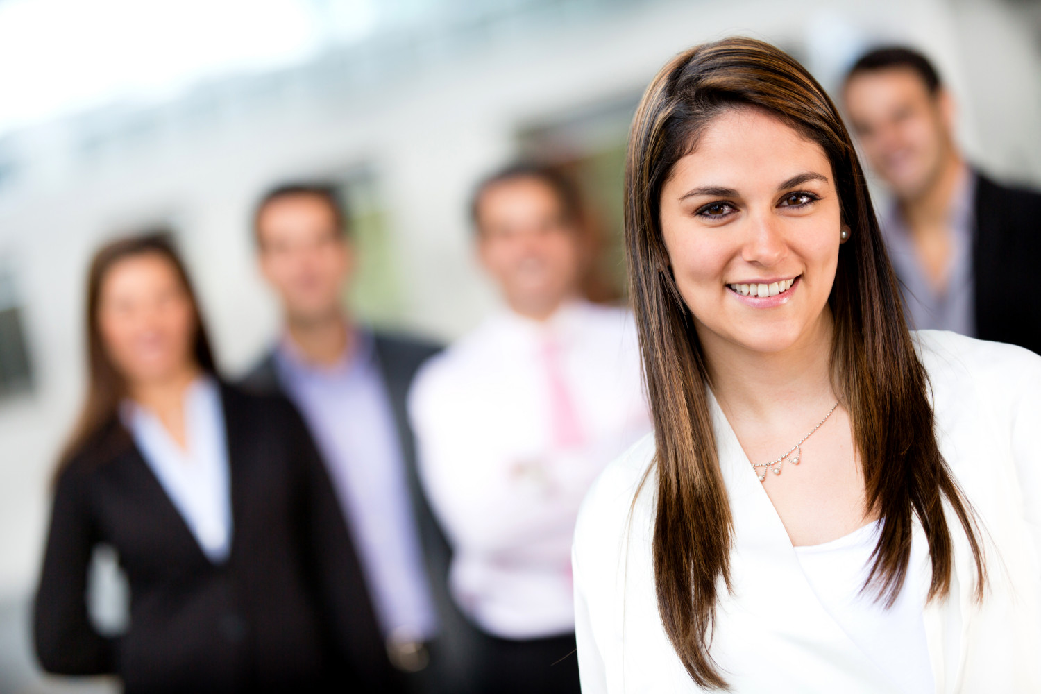 Woman leading a business group