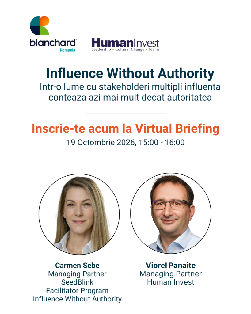 Influence Without Authority, Human Invest, Virtual Briefing, Octombrie 2026