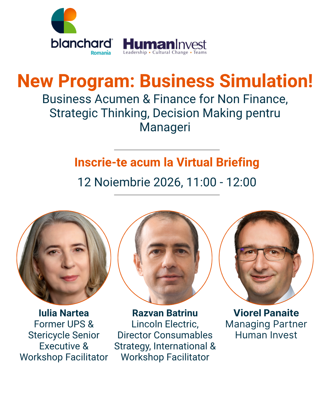 Human Invest Hubro Business Simulation Noiembrie 2026